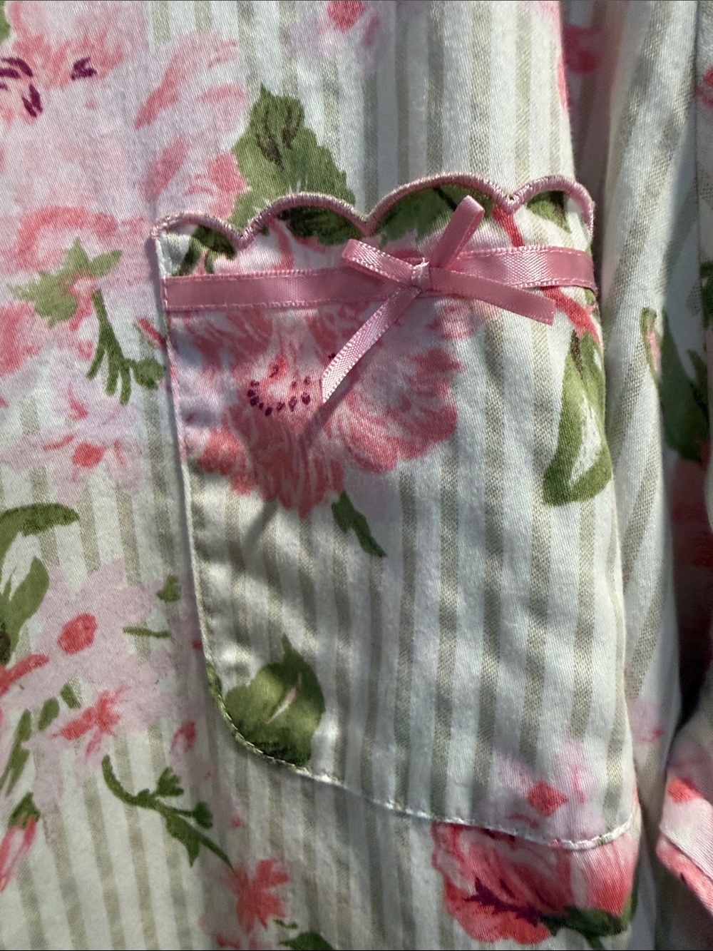 Charter Club Sleepwear Brushed Cotton Notch Collar Pajama PJ Set Floral Size XL - Picture 5 of 13